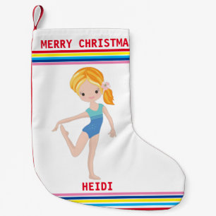 PETITE CHAUSSETTE DE NOËL GYMNASTICS NOËL STOCKAGE POUR LES FILLES.