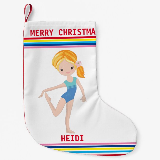 PETITE CHAUSSETTE DE NOËL GYMNASTICS NOËL STOCKAGE POUR LES FILLES. (Devant)