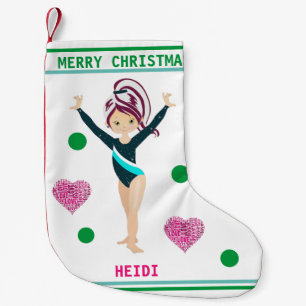 PETITE CHAUSSETTE DE NOËL GYMNASTICS NOËL STOCKAGE POUR LES FILLES.