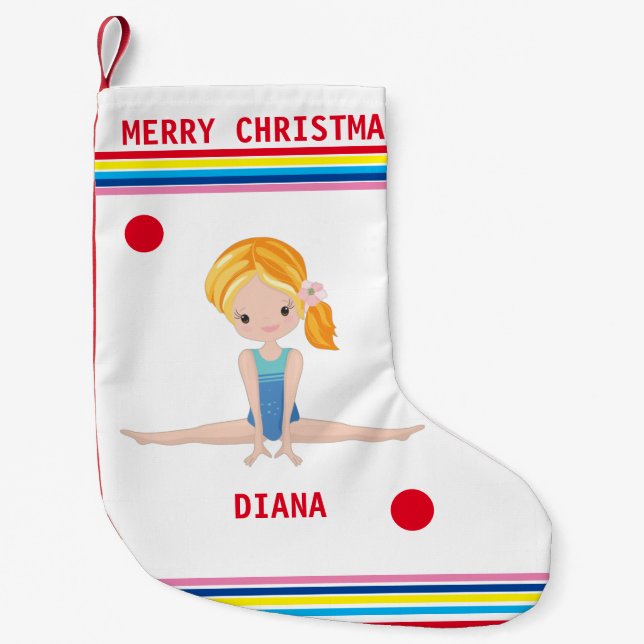 PETITE CHAUSSETTE DE NOËL GYMNASTICS NOËL STOCKAGE POUR LES FILLES. (Devant)