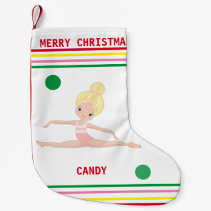 PETITE CHAUSSETTE DE NOËL GYMNASTICS NOËL STOCKAGE POUR LES FILLES.