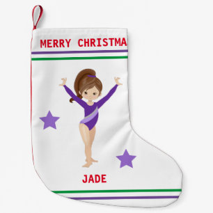 PETITE CHAUSSETTE DE NOËL GYMNASTICS NOËL STOCKAGE POUR LES FILLES.