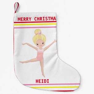 PETITE CHAUSSETTE DE NOËL GYMNASTICS NOËL STOCKAGE POUR LES FILLES.