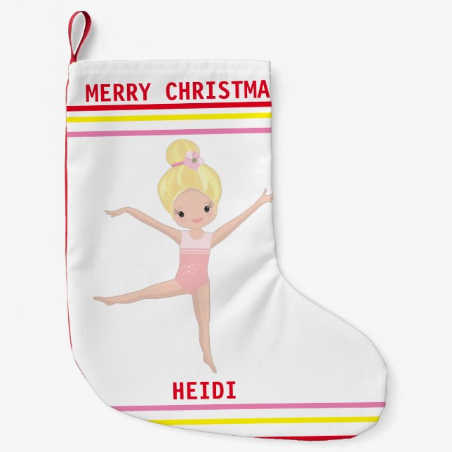 PETITE CHAUSSETTE DE NOËL GYMNASTICS NOËL STOCKAGE POUR LES FILLES. (Devant)
