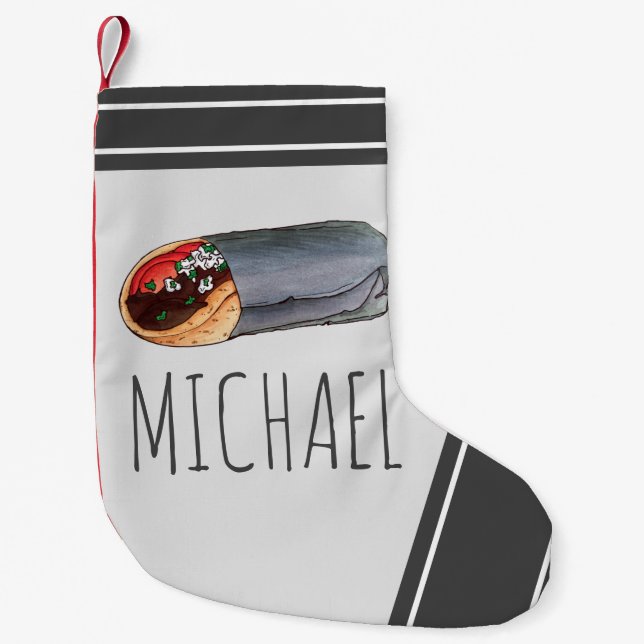 Petite Chaussette De Noël Gyro Gita Viande Sandwich Méditerranéen (Devant)