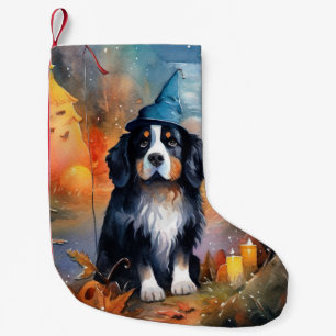 Petite Chaussette De Noël Halloween Bouvière Bernoise Avec Citrouilles Épouv