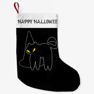 Petite Chaussette De Noël Halloween Stocking   Chat noir et Casquette