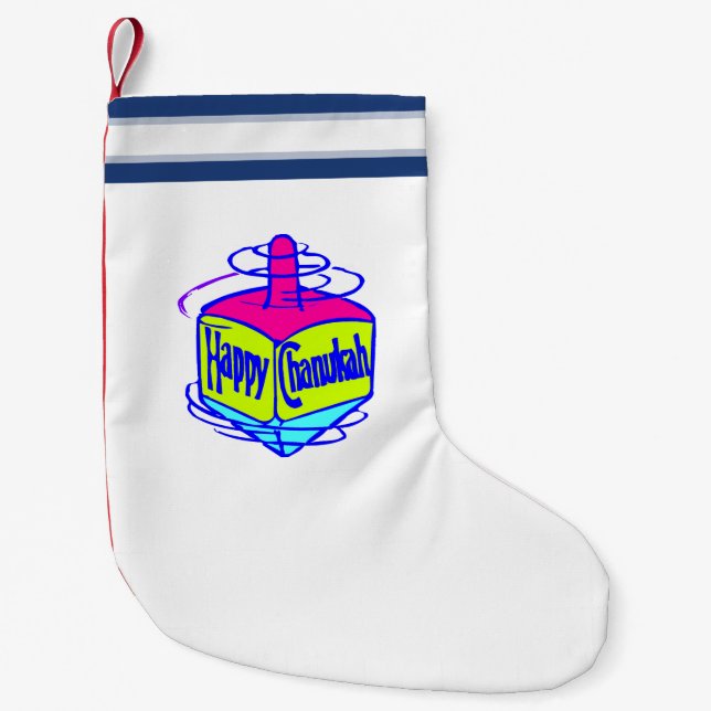 Petite Chaussette De Noël Hanoukka Dreidel (Devant)