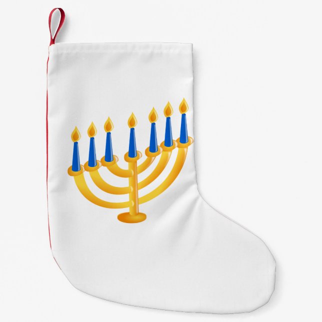 Petite Chaussette De Noël Hanoukka Menorah (Devant)