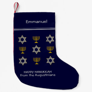 Petite Chaussette De Noël Hanoukka personnalisée moderne Petit Stock de Noël
