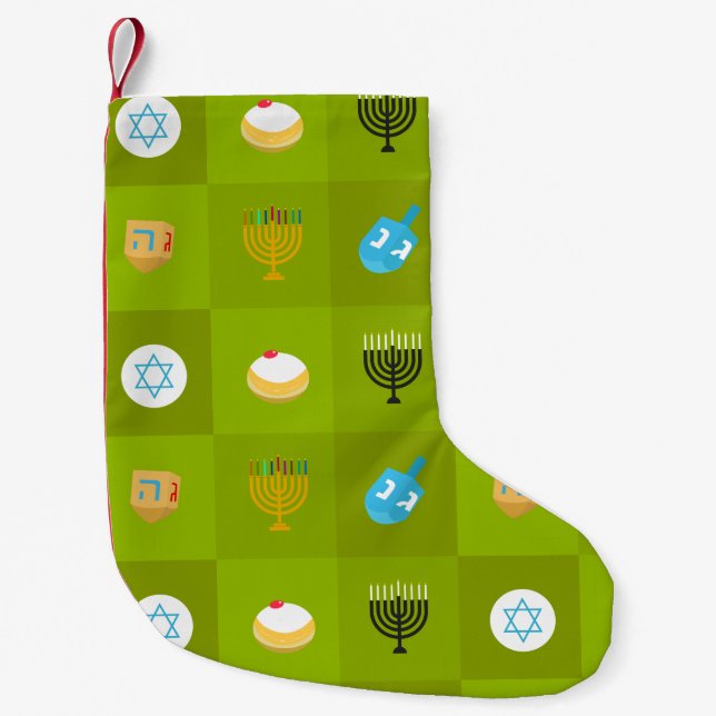Petite Chaussette De Noël hanoukka verte (Devant)