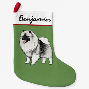 Petite Chaussette De Noël Happy Keeshond Cartoon Chien Cute Kees Holiday
