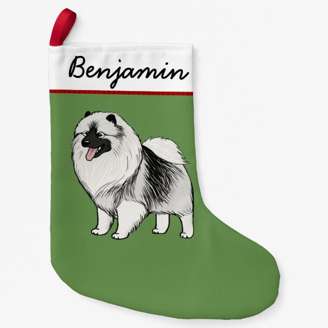 Petite Chaussette De Noël Happy Keeshond Cartoon Chien Cute Kees Holiday (Devant)