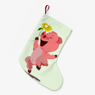 Petite Chaussette De Noël Happy Pig Christmas Stocker - personnalisable