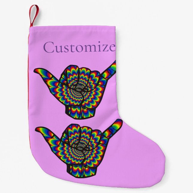 Petite Chaussette De Noël Hawaiian Shaka Psychedelic Thunder_Cove (Devant)