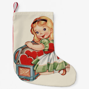 Petite Chaussette De Noël Heart Girl Enfant Retro Enfants mignons