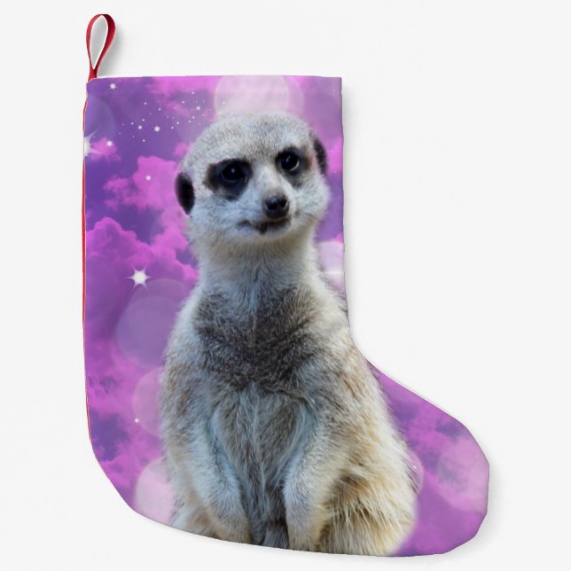 Petite Chaussette De Noël Heureux Le Meerkat, (Devant)