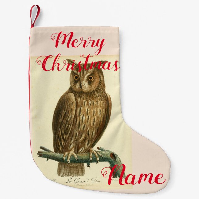 Petite Chaussette De Noël Hibou de la Grande Corne Thunder_Cove (Devant)