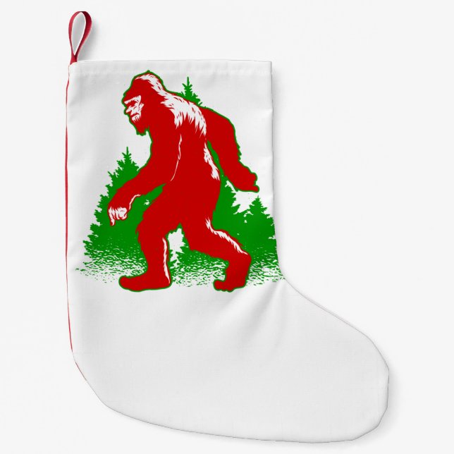 Petite Chaussette De Noël hideux de noël bigfoot yeti (Devant)