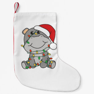Petite Chaussette De Noël Hippo Noël Animaux d'hiver Hippopotames