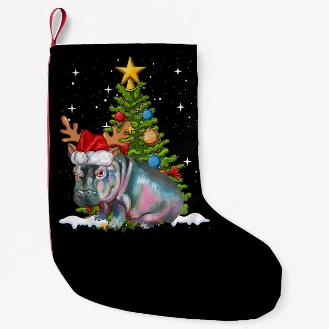 Petite Chaussette De Noël Hippopotame de Noël Hippone Fiona (Devant)