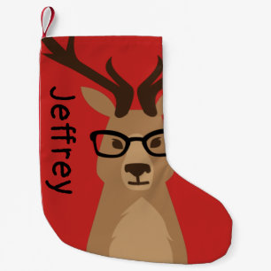 Petite Chaussette De Noël Hipster Deer Personnalisé