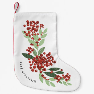 Petite Chaussette De Noël Hiver Neige Noël Baies botaniques Custom