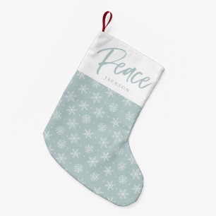 Petite Chaussette De Noël Hiver paisible Bleu de glace