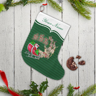 Petite Chaussette De Noël Ho Ho Ho Père Noël Sleigh Reindeer Personnalisé