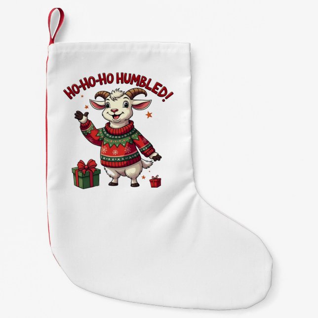 Petite Chaussette De Noël Ho Ho Ho Santa Hat Noël Père Noël Chèvre (Devant)