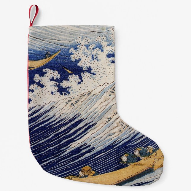 Petite Chaussette De Noël Hokusai Ocean Waves Sea Boats (Devant)