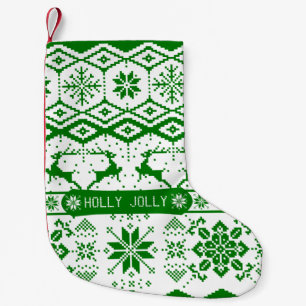 Petite Chaussette De Noël Holly Jolly Knitted Christmas Reindeer