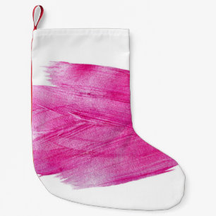 Petite Chaussette De Noël Huile rose chatoyante : Aquarelle Abstraite
