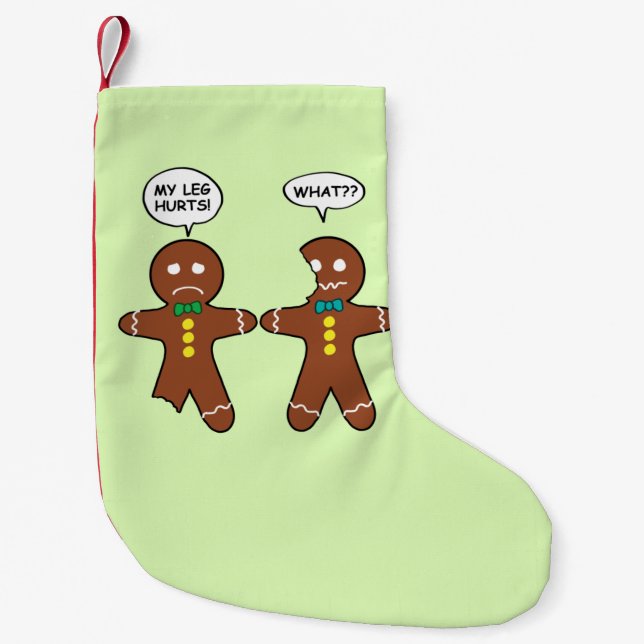 Petite Chaussette De Noël Humour de Noël des biscuits en pain d'épice (Devant)