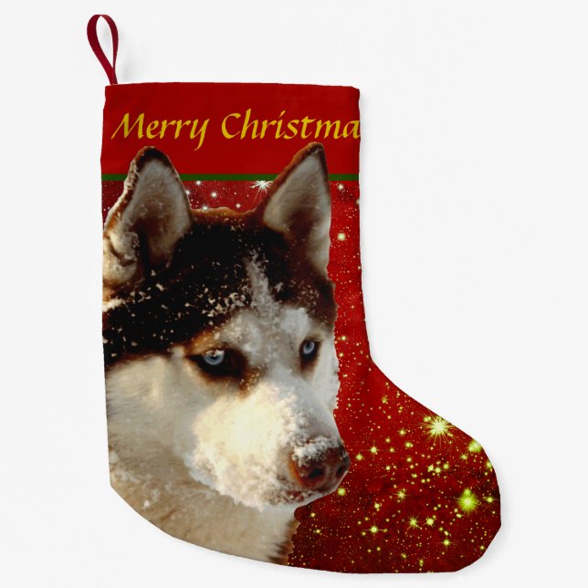 Petite Chaussette De Noël Husky Joyeux Noël (Devant)