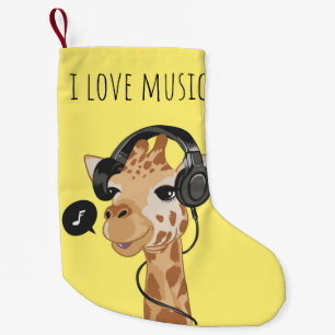 Petite Chaussette De Noël I Love Music Giraffe