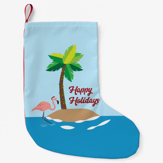 Petite Chaussette De Noël Île de Noël tropicale (Devant)