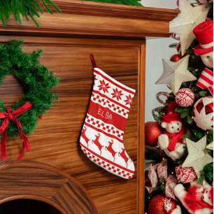 Petite Chaussette De Noël Île Nordique du renne