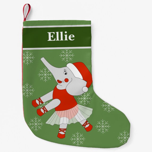 Petite Chaussette De Noël illusima Ballerina Elephant Christmas Snowflakes (Devant)