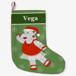 Petite Chaussette De Noël illusima Ballet Hippo Noël Snowflakes Vert