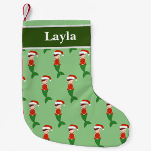 Petite Chaussette De Noël illusima Sirène Motif de Noël Vert