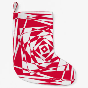 Petite Chaussette De Noël Illusion Abstraite blanche et rouge - Réchauffemen