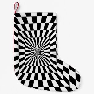 Petite Chaussette De Noël Illusion optique noire et blanche