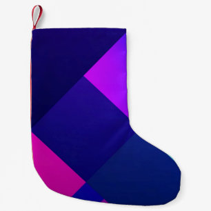 Petite Chaussette De Noël Illustration à damiers violet et noir