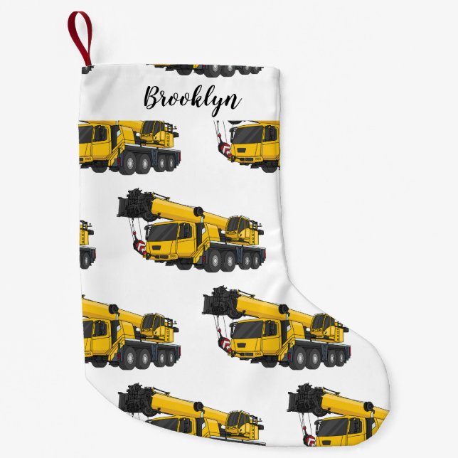 Petite Chaussette De Noël Illustration de camion de grue (Devant)