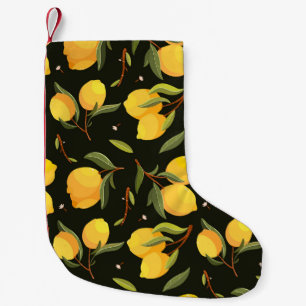 Petite Chaussette De Noël Illustration de citron : Motif peint à la main san