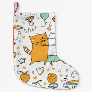 Petite Chaussette De Noël Illustration de couple de chats. dessin animé kitt