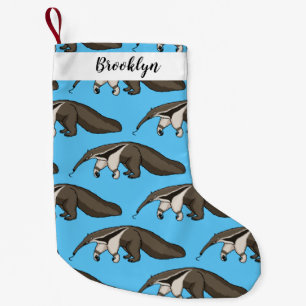 Petite Chaussette De Noël Illustration de dessin animé d'Anteater happy 