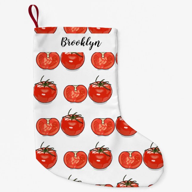 Petite Chaussette De Noël Illustration de dessin sur la tomate (Devant)