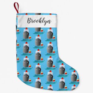 Petite Chaussette De Noël Illustration de la caricature de remorqueur de paq